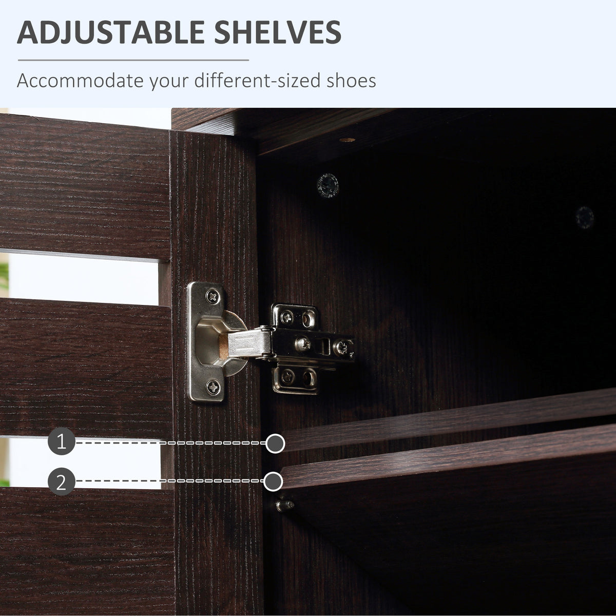 Shoe Cabinet with 2 Slatted Doors – 30"W x 39"H