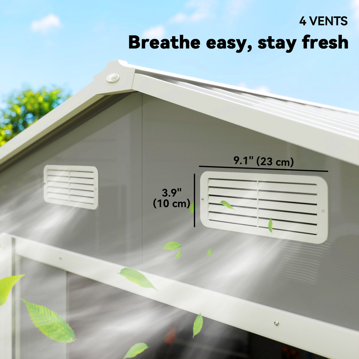 7.7' x 6.5' Outdoor Metal Garden Shed House Hut Gardening Tool Storage with Ventilation