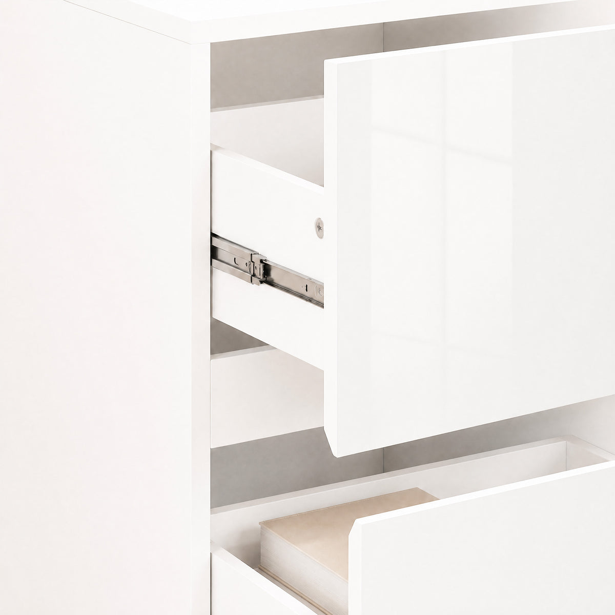 High Gloss 2-Drawer Nightstands, Set of 2 – 16"W x 23"H