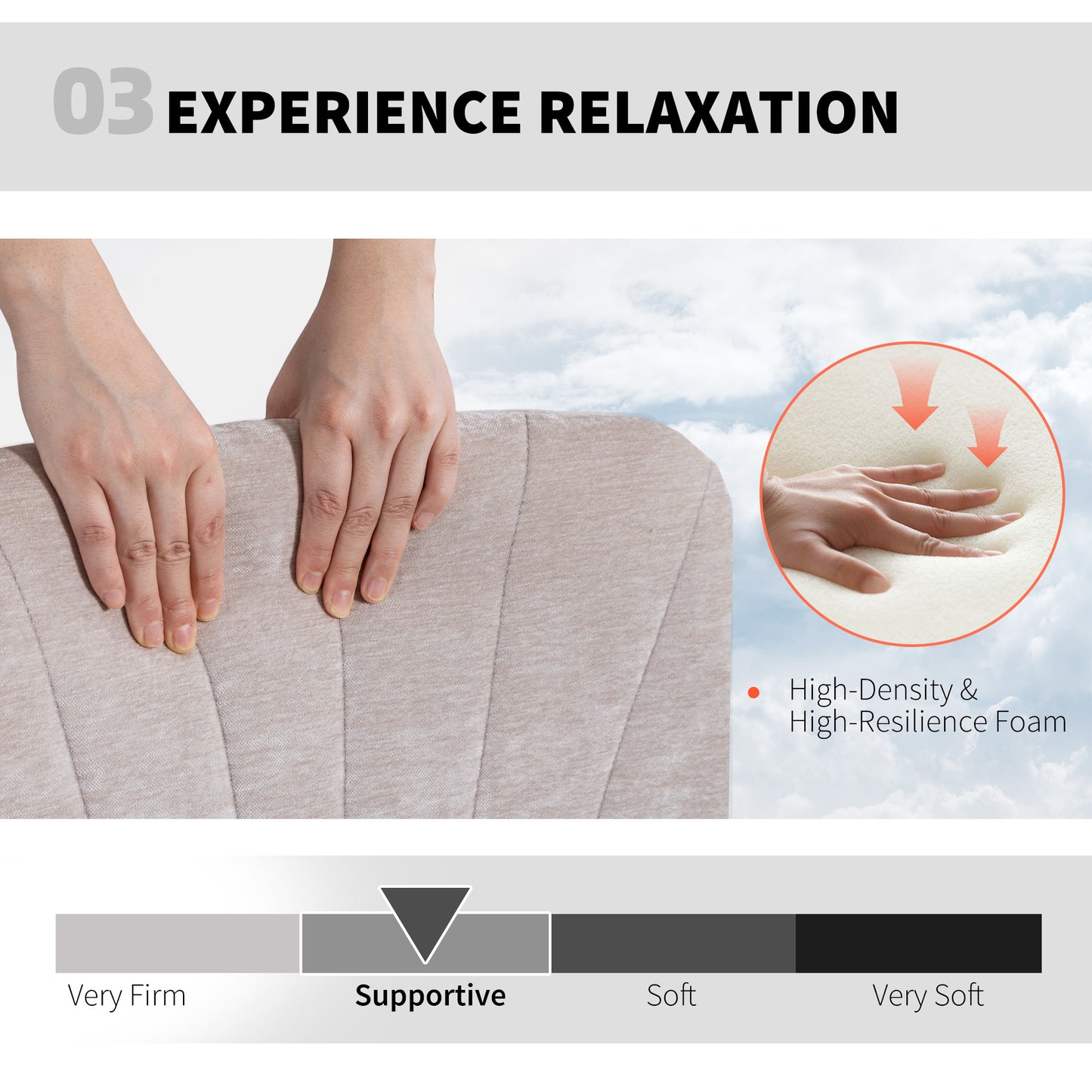 HOMCOM Wide Armless Criss Cross Office Chair: Adjustable Height, Tilting, Swivel, Beige