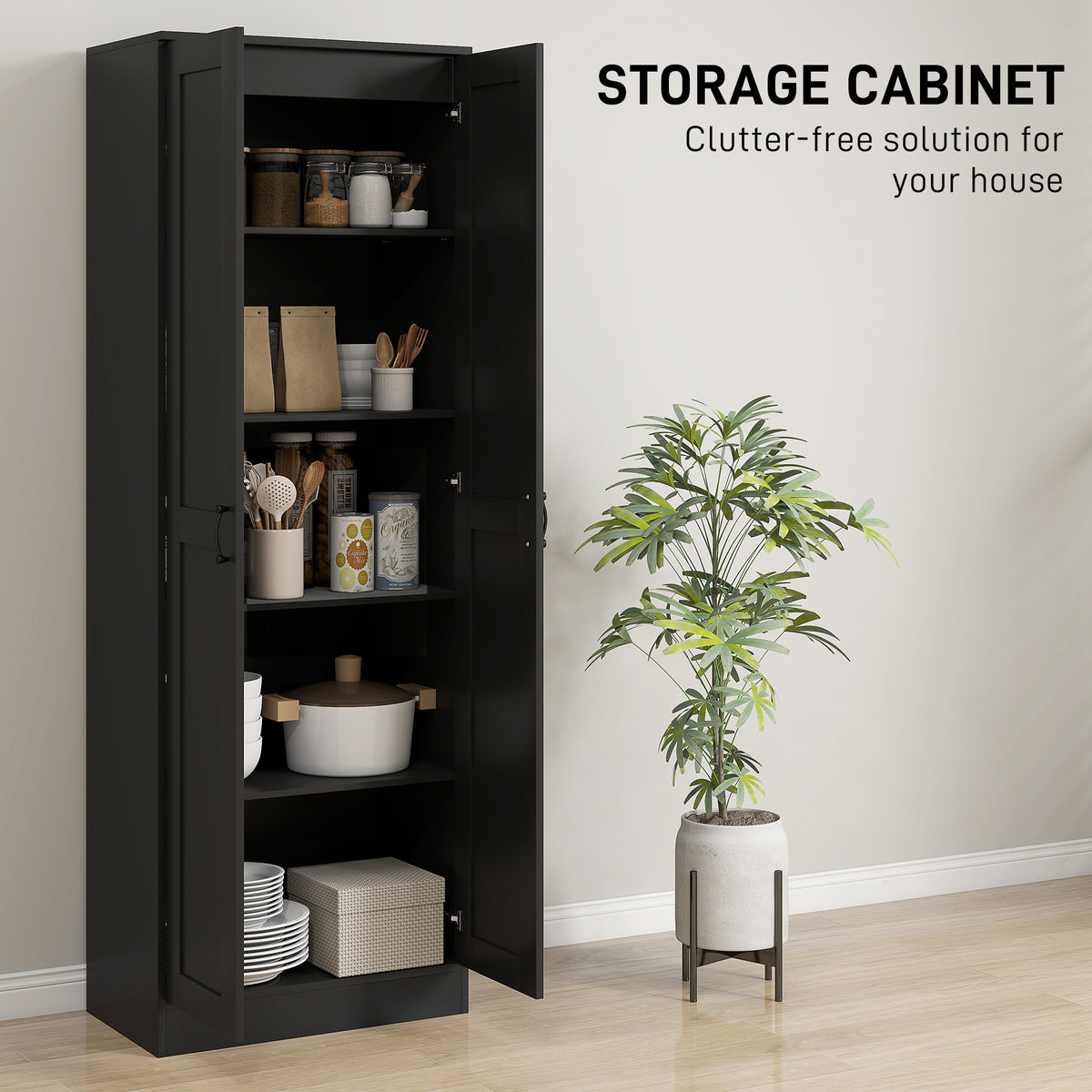 Tall Pantry Cabinet with Adjustable Shelves – 24"W x 69"H