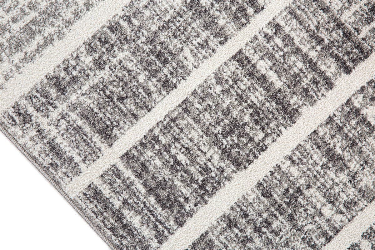 Distressed Jute Area Rug – White/Silver