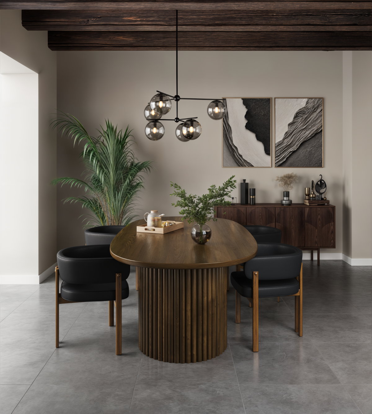 Mango Wood Dining Table – Walnut