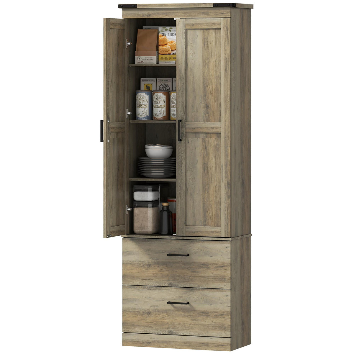Kitchen Pantry Cabinet with Doors – 24"W x 67"H