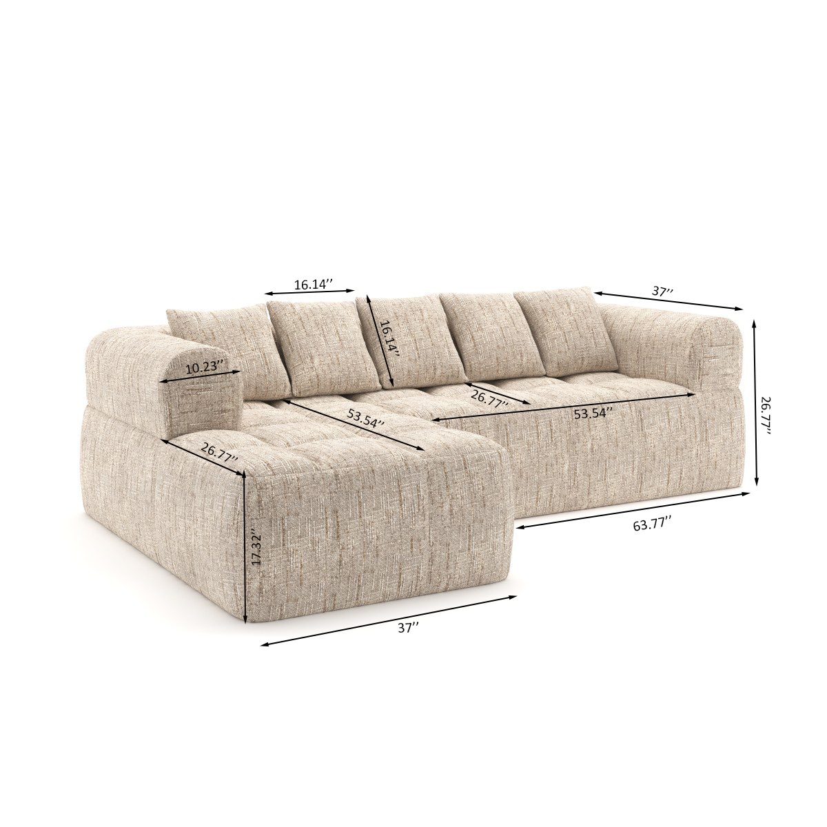 Sectional – Taupe (Style 3)