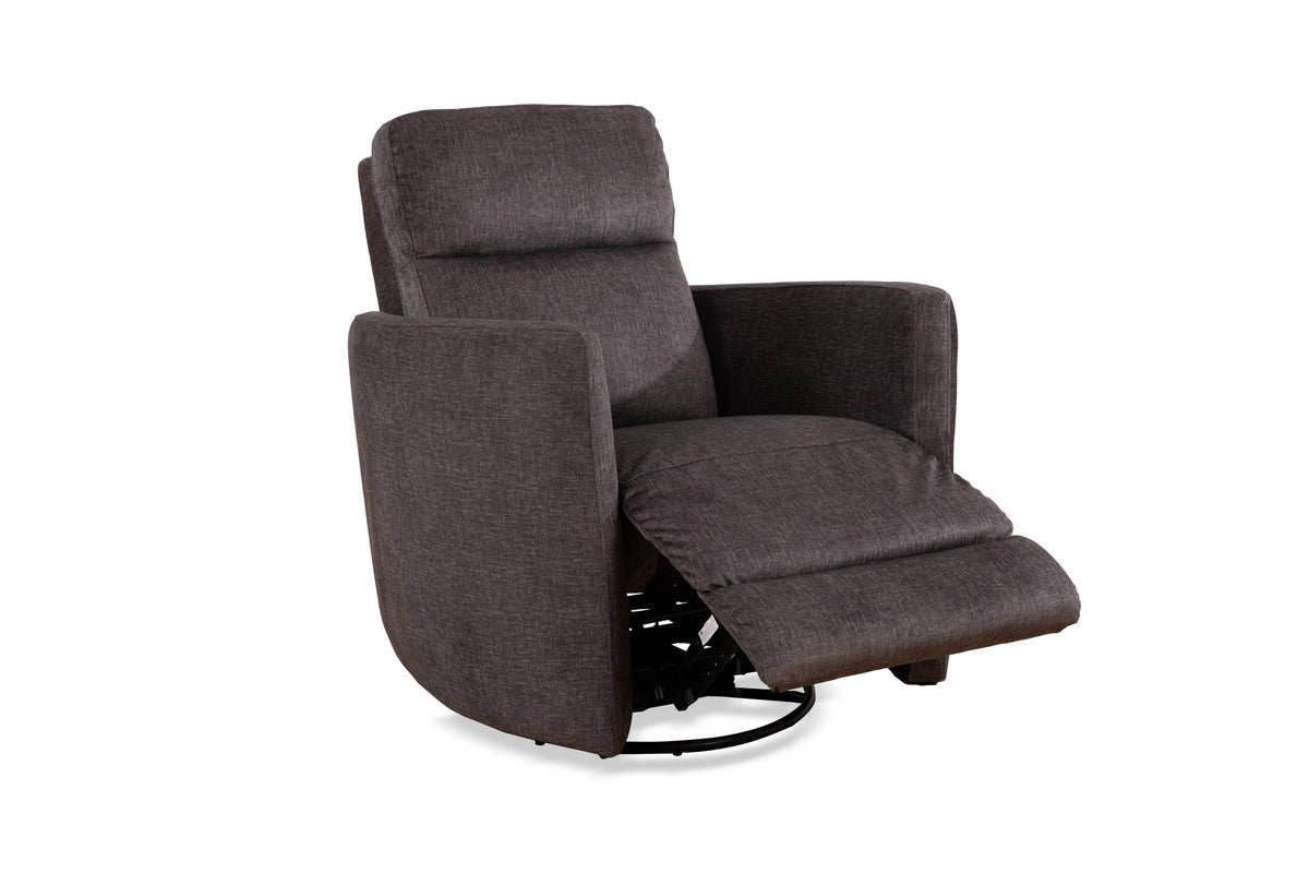 Swivel Glider Recliner with Hidden Handle & Accent Pillows