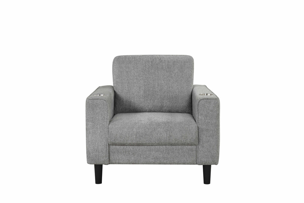Contemporary 3-Piece Sofa Set with Cup Holders