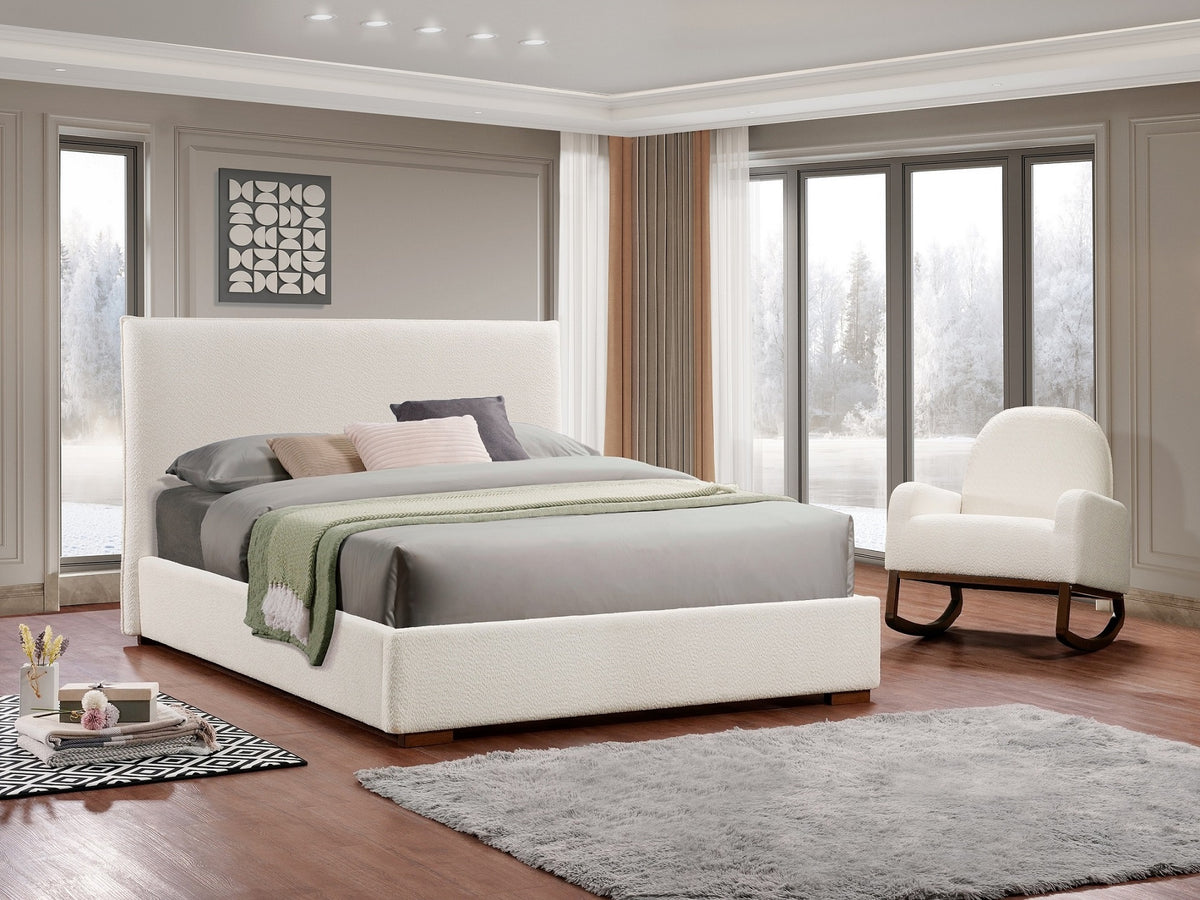 Sculpted Boucle Bed – Beige
