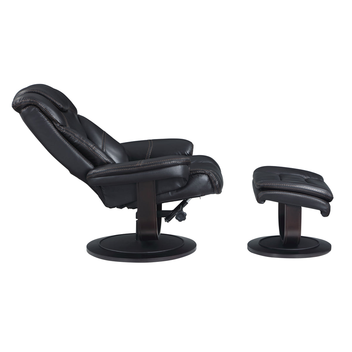 Swivel Recliner with Ottoman – Blackberry