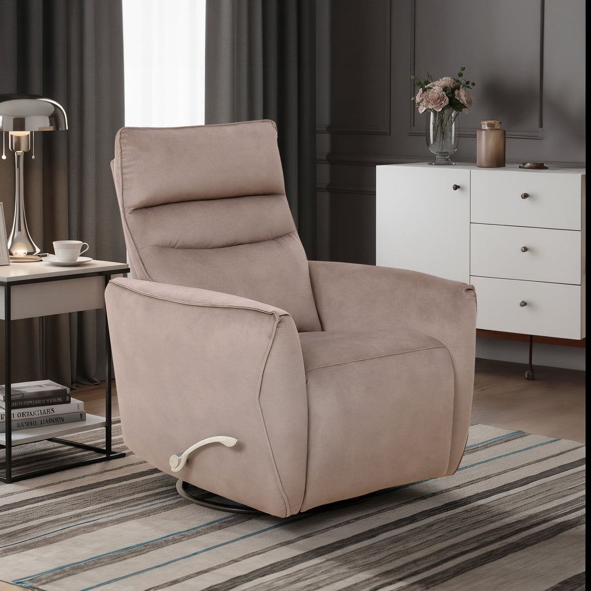 Tufted Glider Recliner Chair