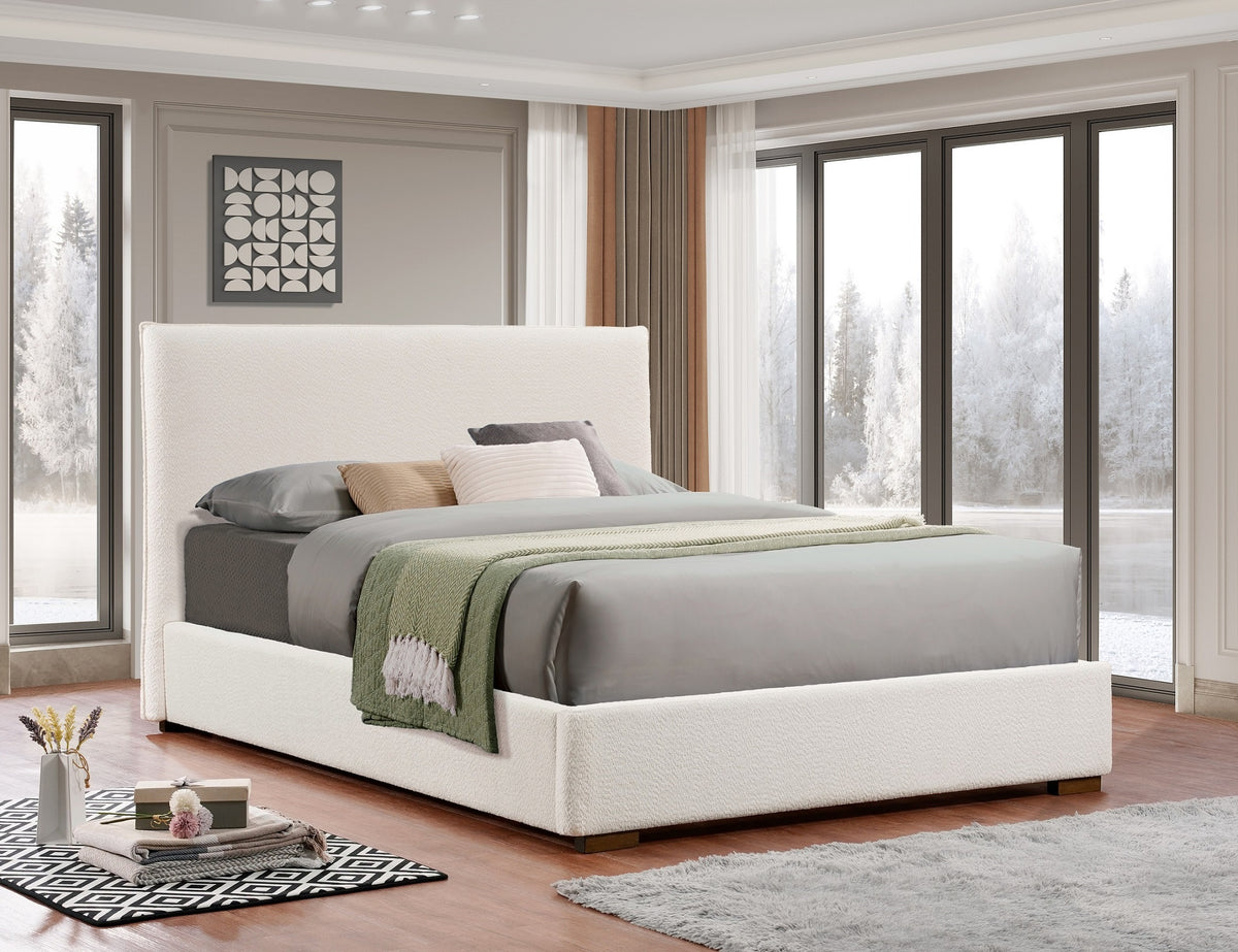 Sculpted Boucle Bed – Beige