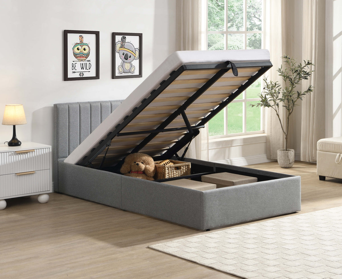 Hydraulic Lift Storage Bed – Grey Fabric