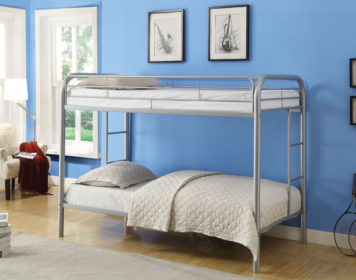 Metal Single/Single Bunk Bed – Grey