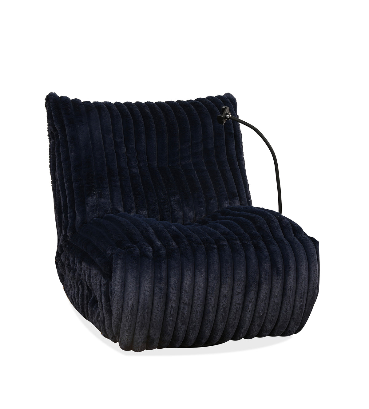 Corduroy Swivel Glider Recliner – Navy Blue