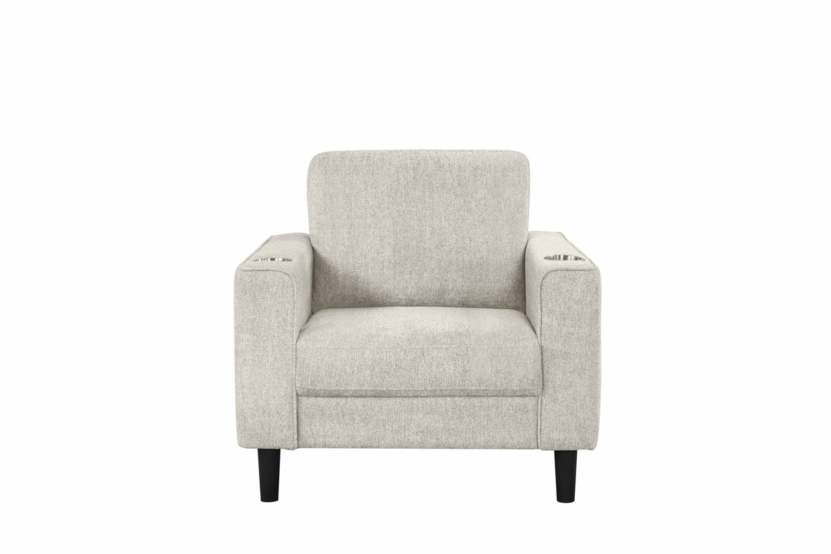 Contemporary 3-Piece Sofa Set with Cup Holders