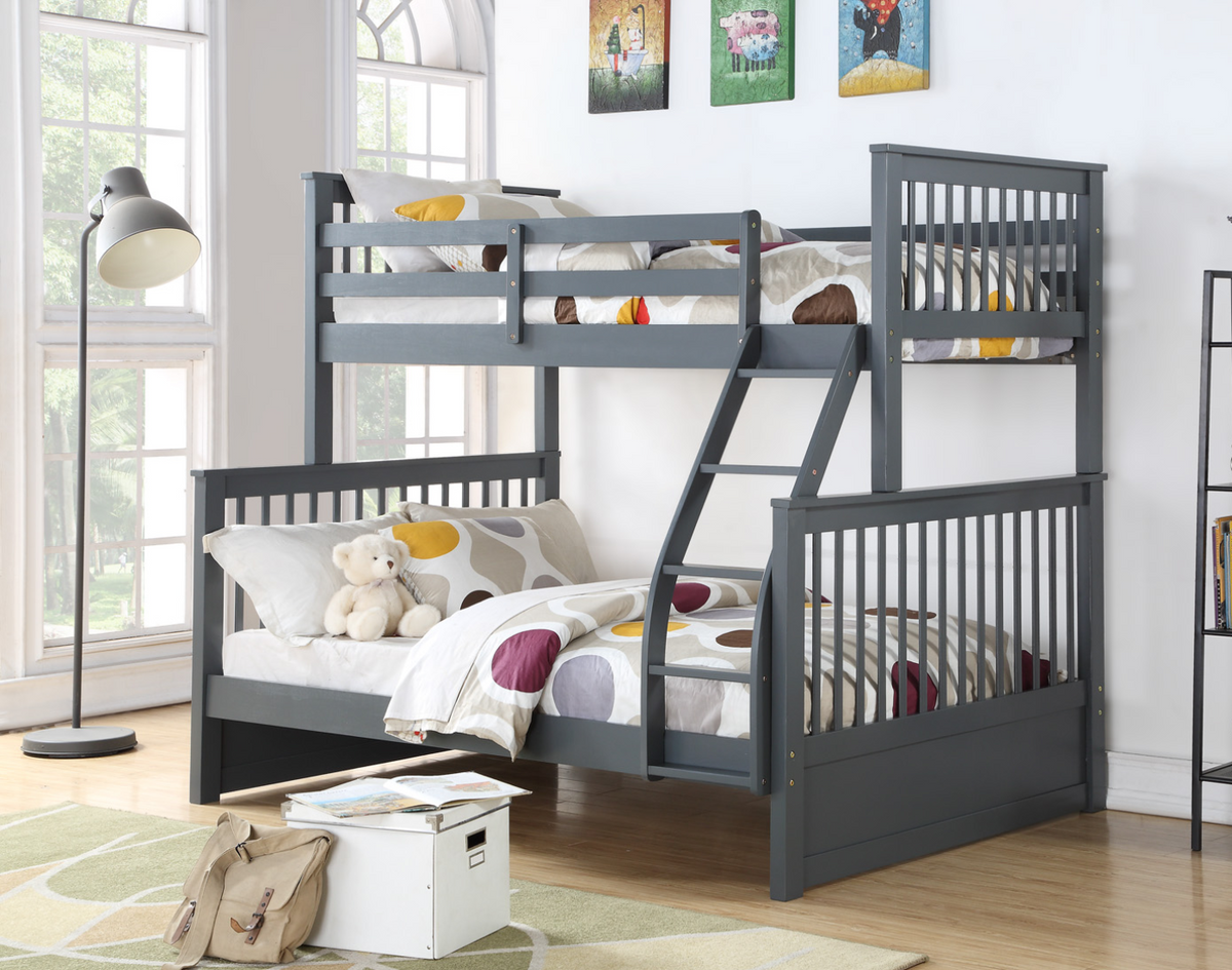 Tall Mission Single/Double Bunk Bed – Grey