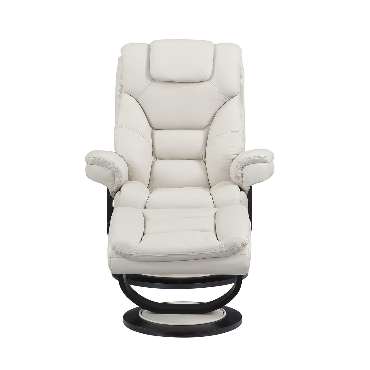 Swivel Recliner Chair with Ottoman – Leather Match
