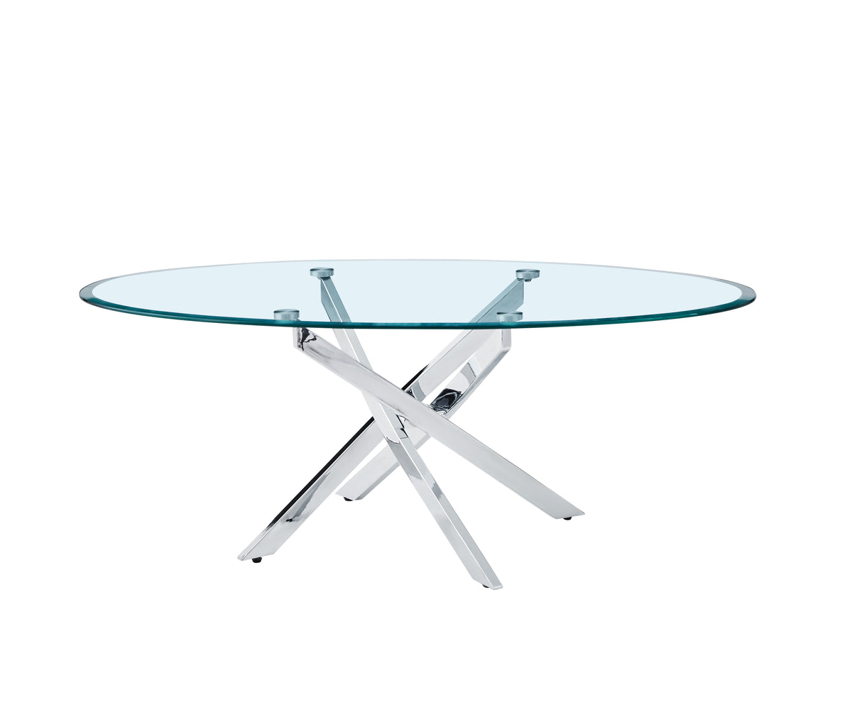 Glass and Chrome 3-Piece Coffee Table Set