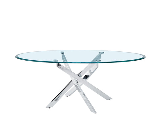 Glass and Chrome 3-Piece Coffee Table Set