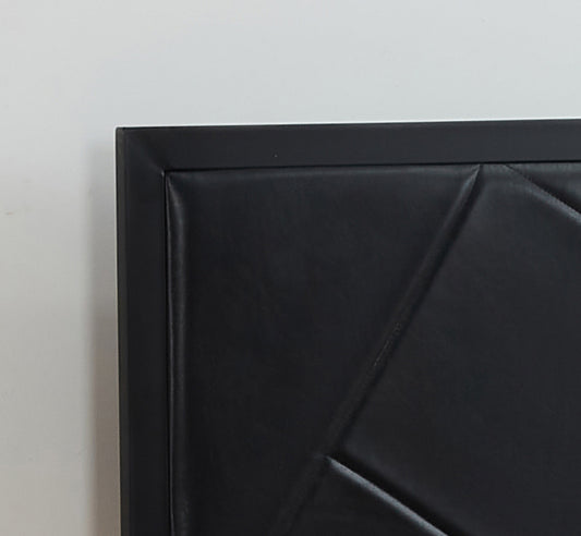 Geometric Black Metal Platform Bed