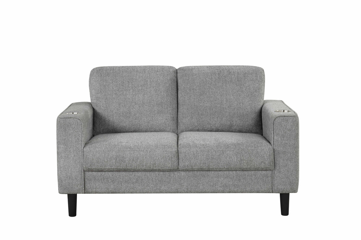 Contemporary 3-Piece Sofa Set with Cup Holders