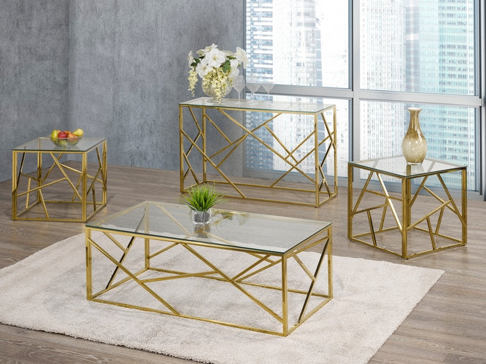 IF-2340/IF-2341 Coffee Table Set with Gold Frame