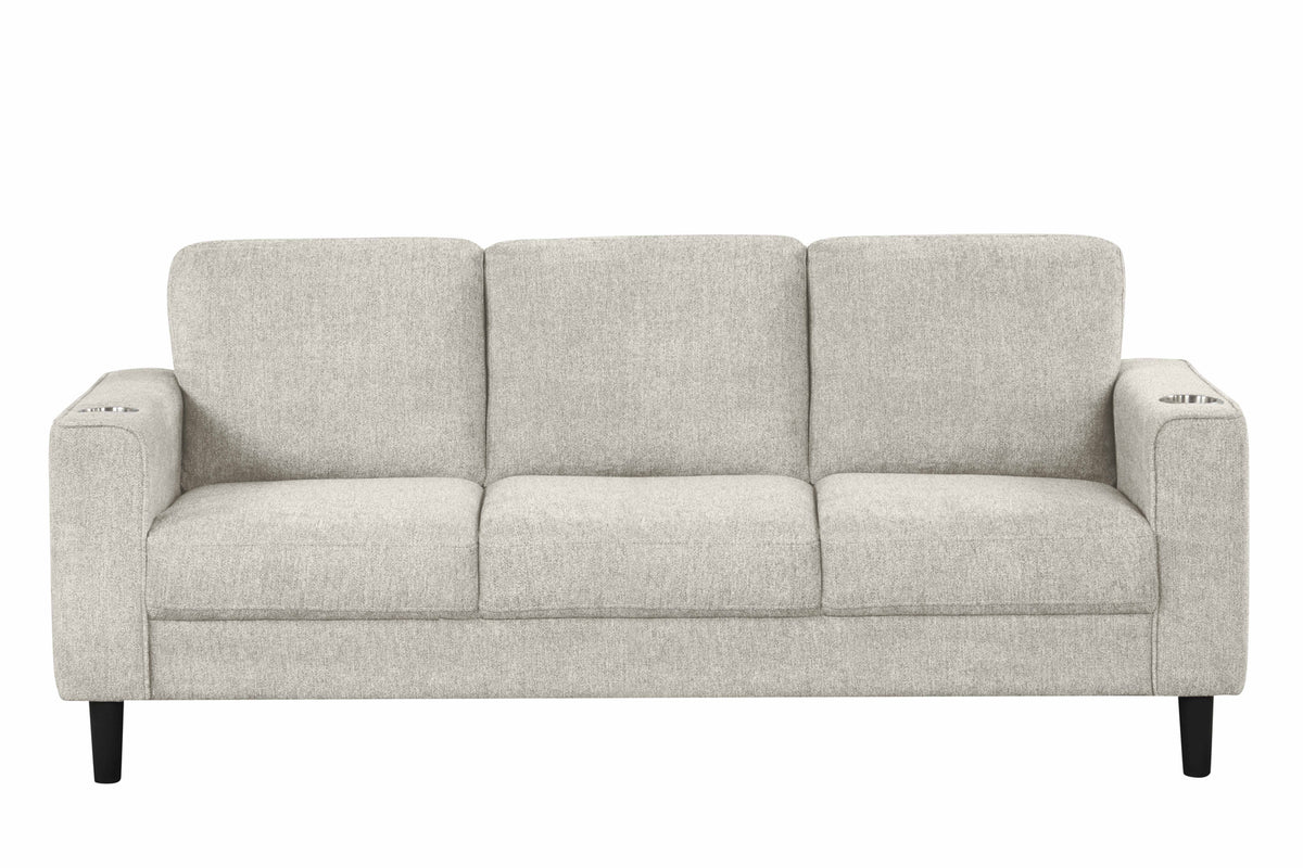 Contemporary 3-Piece Sofa Set with Cup Holders
