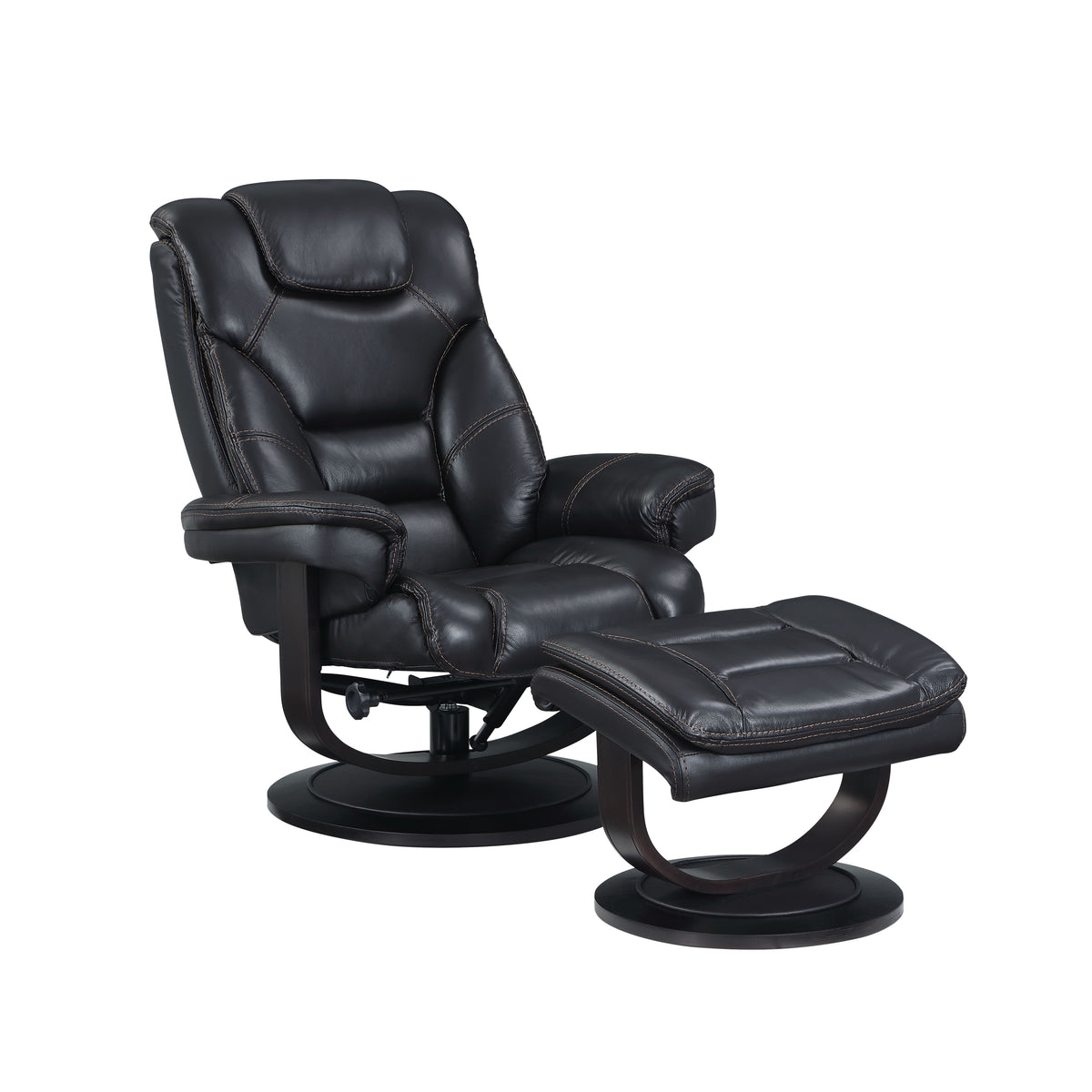 Swivel Recliner with Ottoman – Blackberry