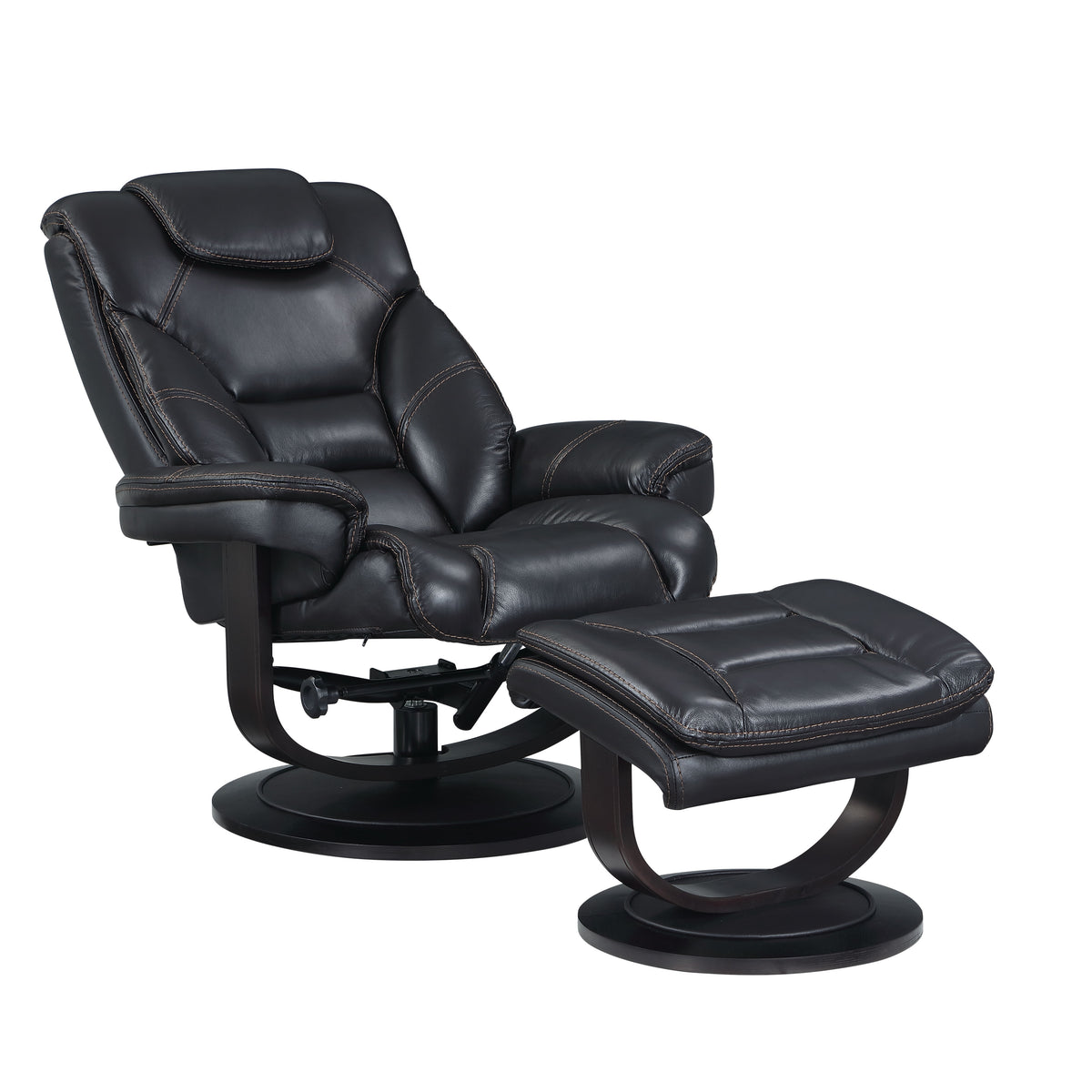 Swivel Recliner with Ottoman – Blackberry