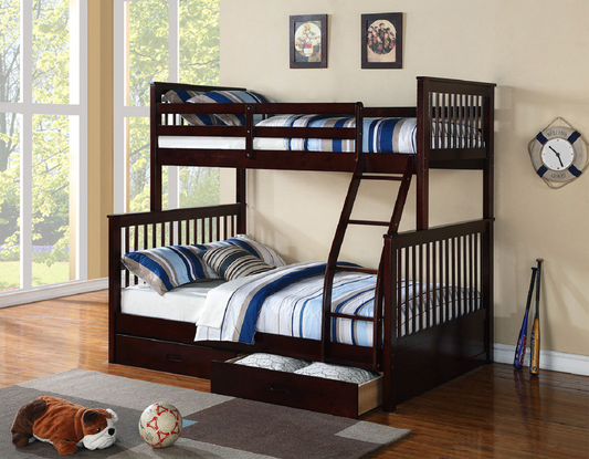 Tall Mission Single/Double Bunk Bed – Espresso