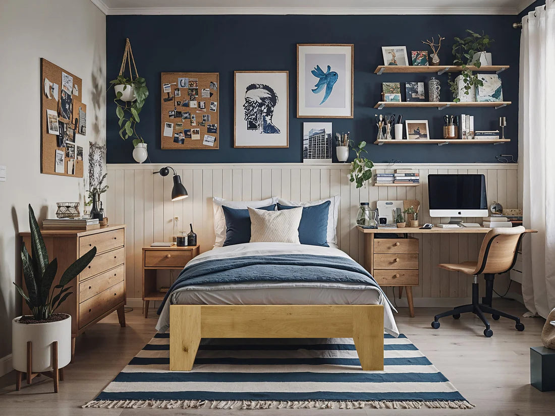 Low-Profile Wood Platform Bed – Natural Oak