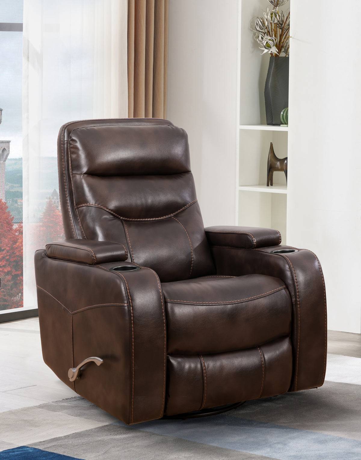 Swivel Glider Recliner – Brown