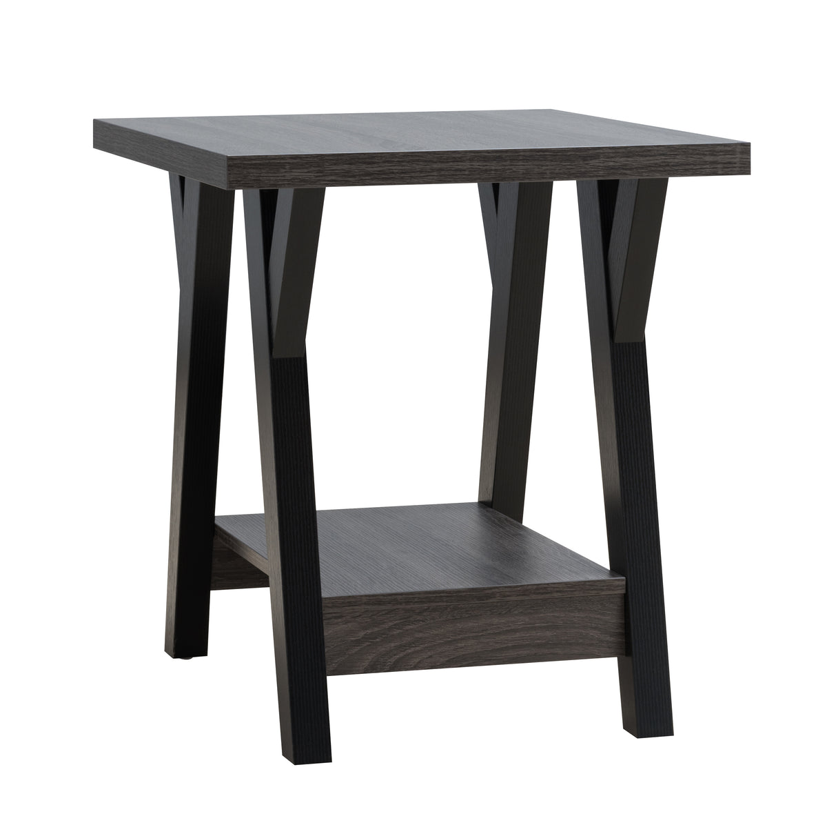 Wood Top 3-Piece Coffee Table Set with Lower Shelf – Natural and Black