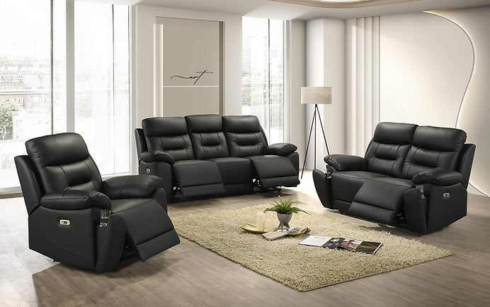 Power Reclining 3-Piece Living Room Set Chocolate Leather