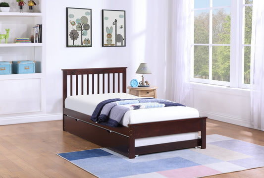 Mission-Style Single Bed with Optional Drawers or Trundle