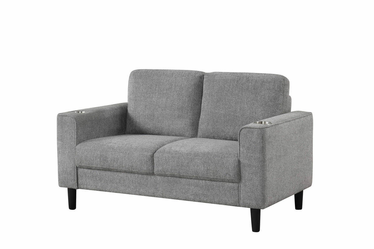 Contemporary 3-Piece Sofa Set with Cup Holders