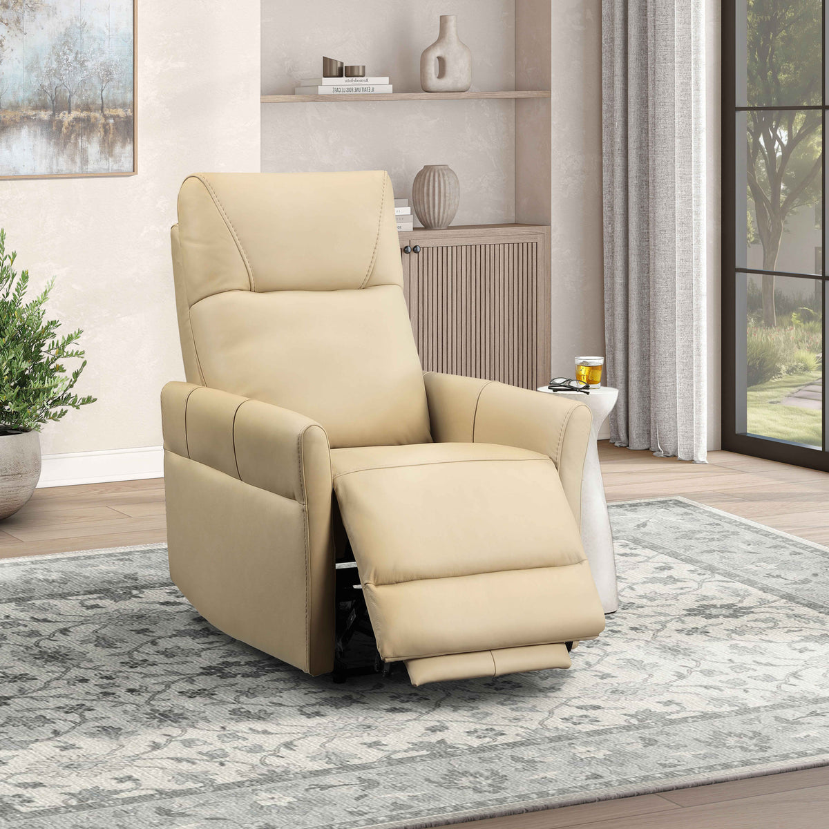 Dual Power Recliner – Top Grain Leather Match