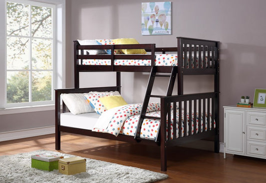 Mission-Style Single/Double Bunk Bed – Espresso