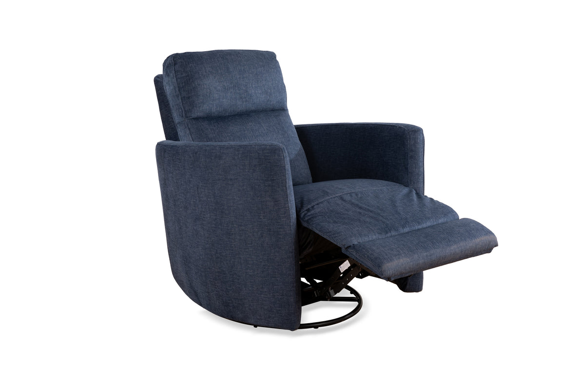 Swivel Glider Recliner with Hidden Handle & Accent Pillows