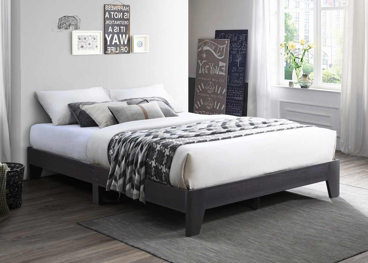 Low-Profile Wood Platform Bed – Espresso