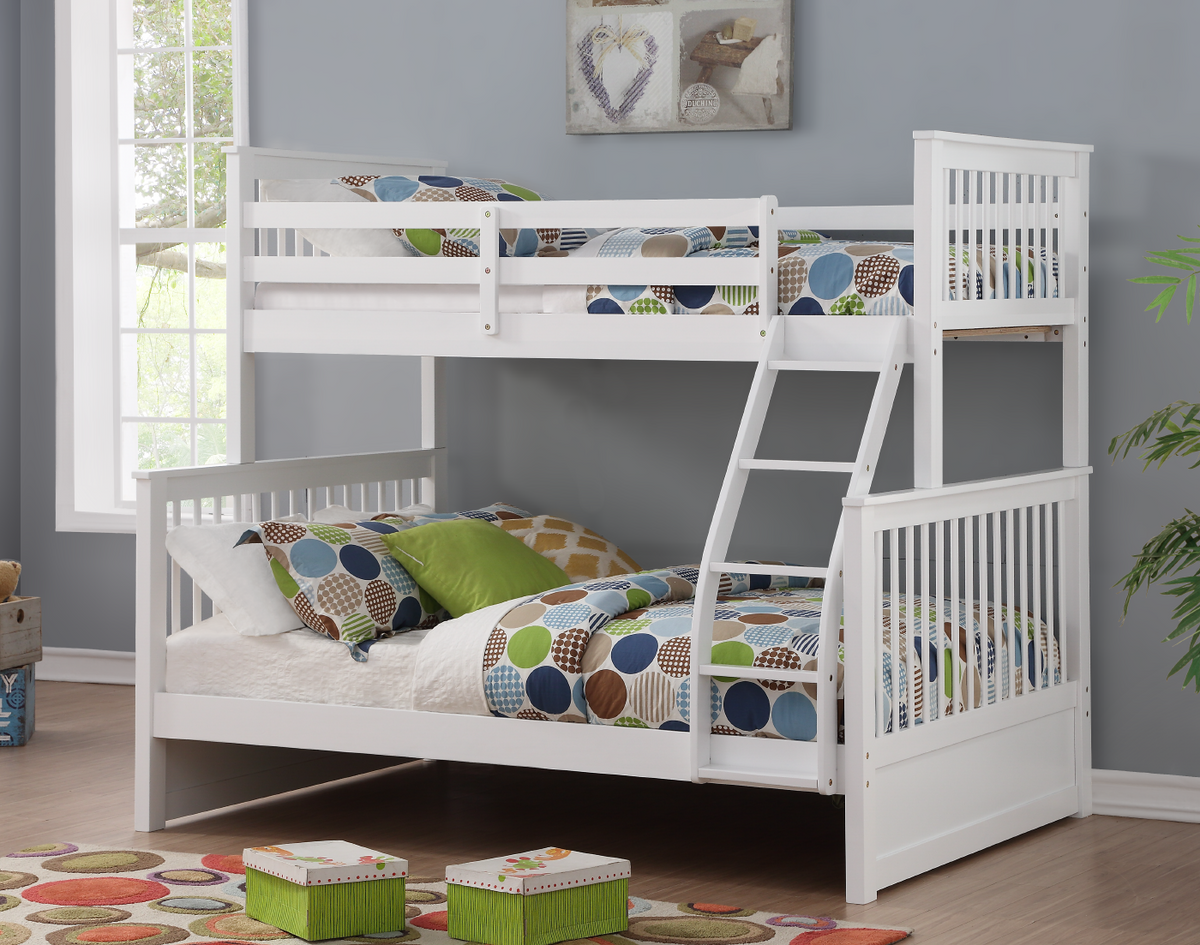 Tall Mission Single/Double Bunk Bed – White