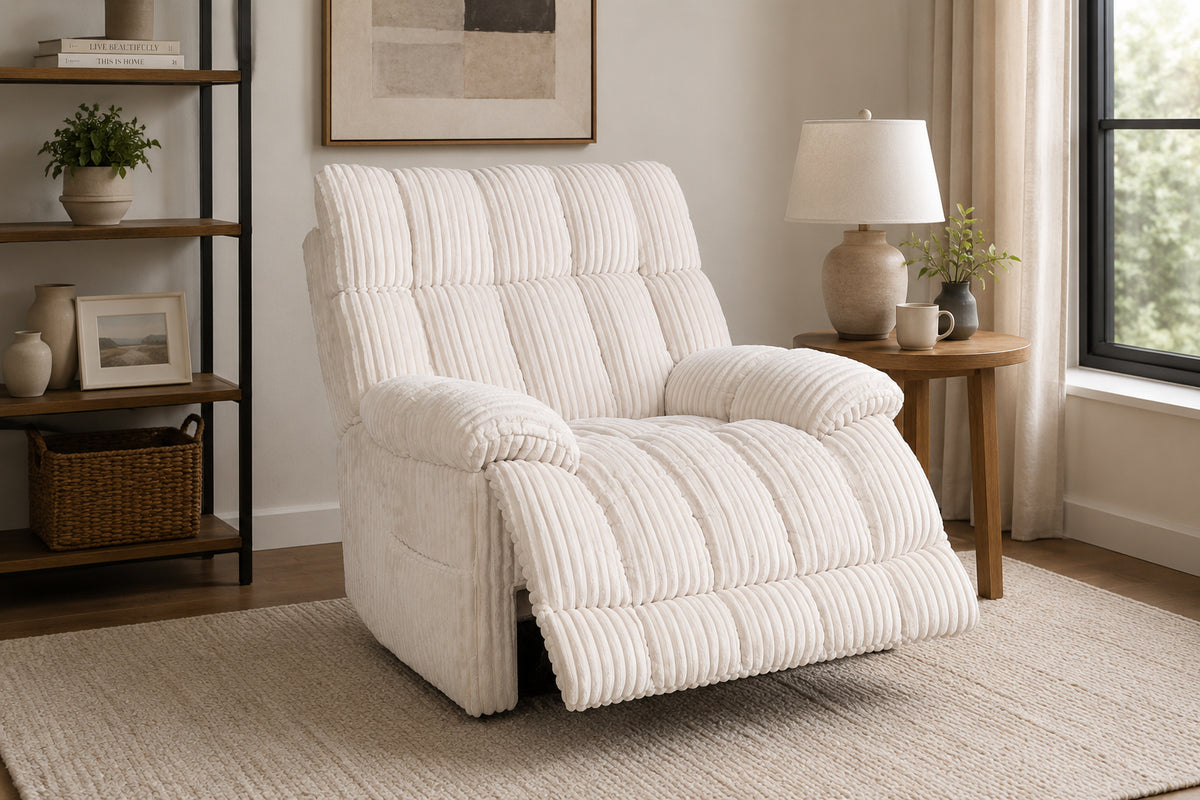 Dual Power Recliner – Creme
