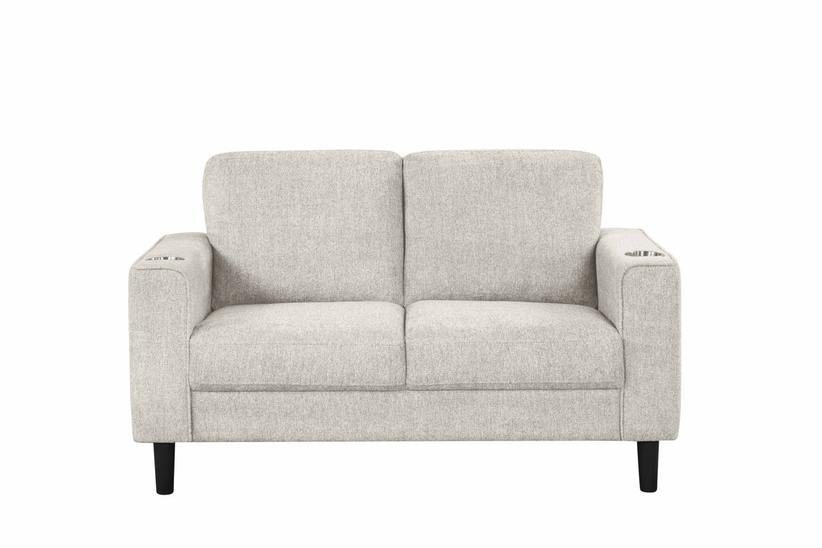 Contemporary 3-Piece Sofa Set with Cup Holders
