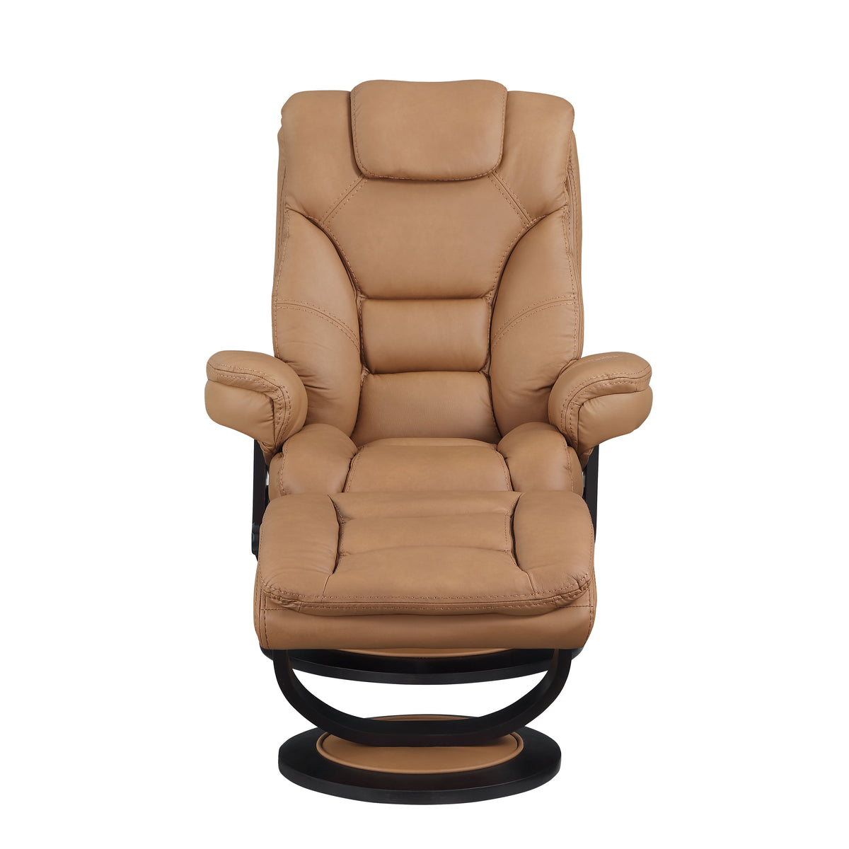 Swivel Recliner with Ottoman – Caramel Brown