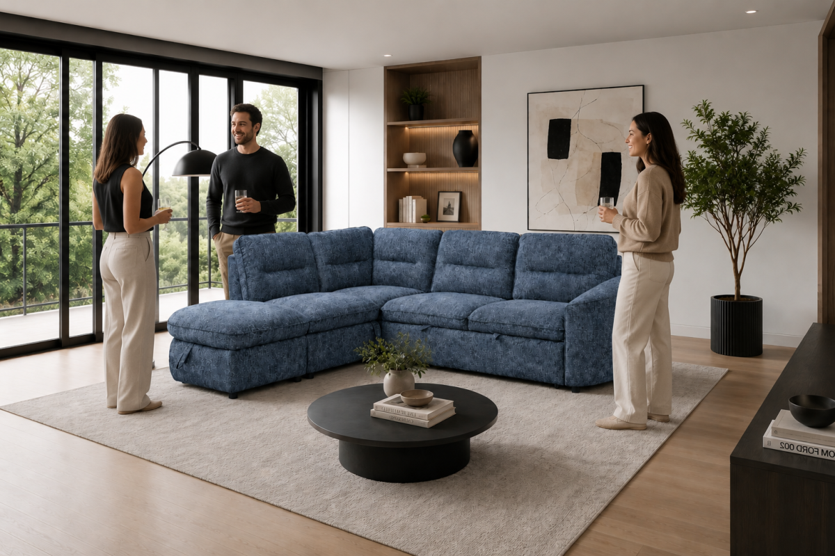 Velvet Sectional Sleeper
