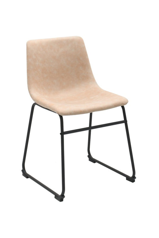 Dining Chair Set of 2 Vintage Beige