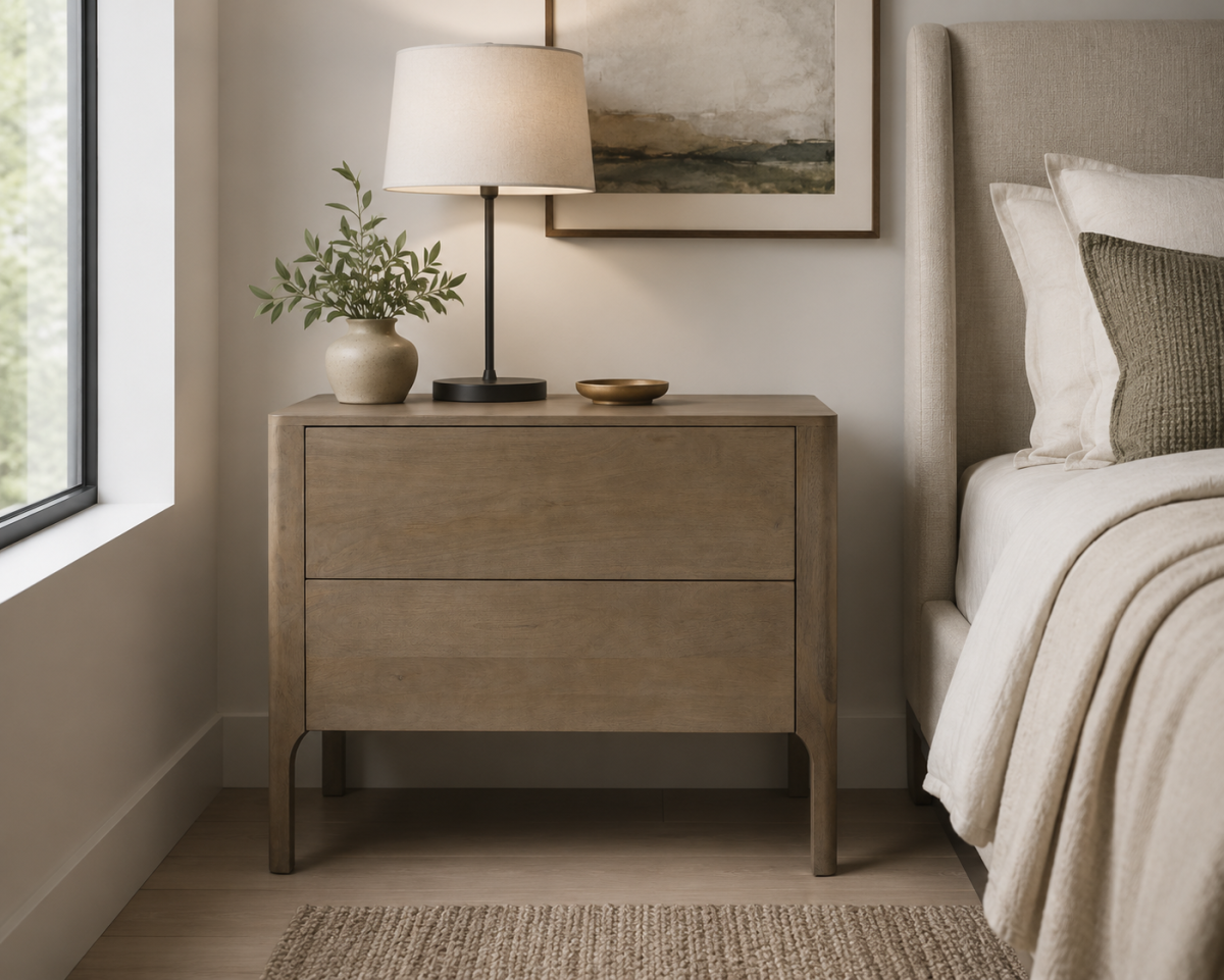 Rustic Solid Wood 26'' Night Stand – Oak