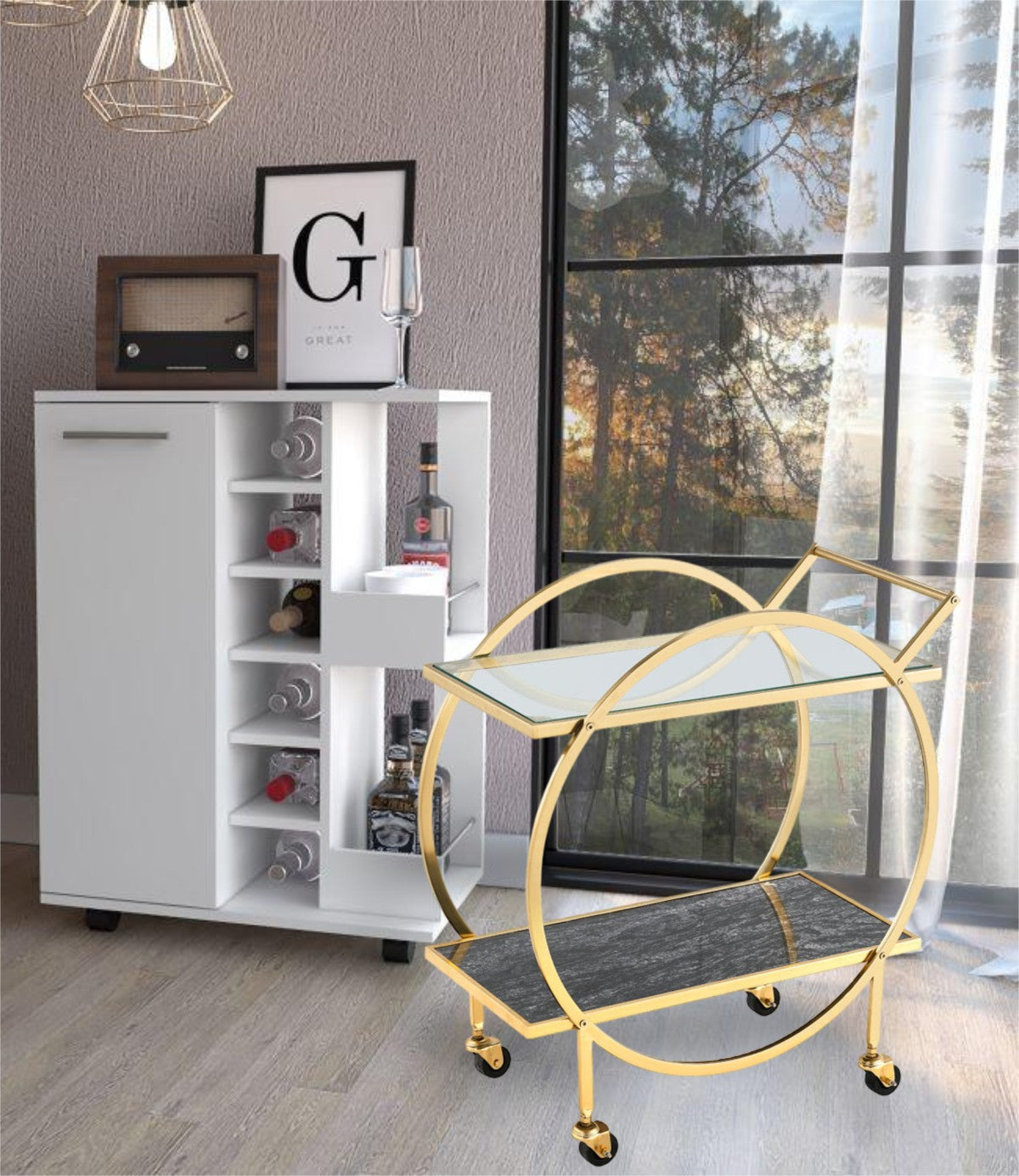 Bar Cart – Gold