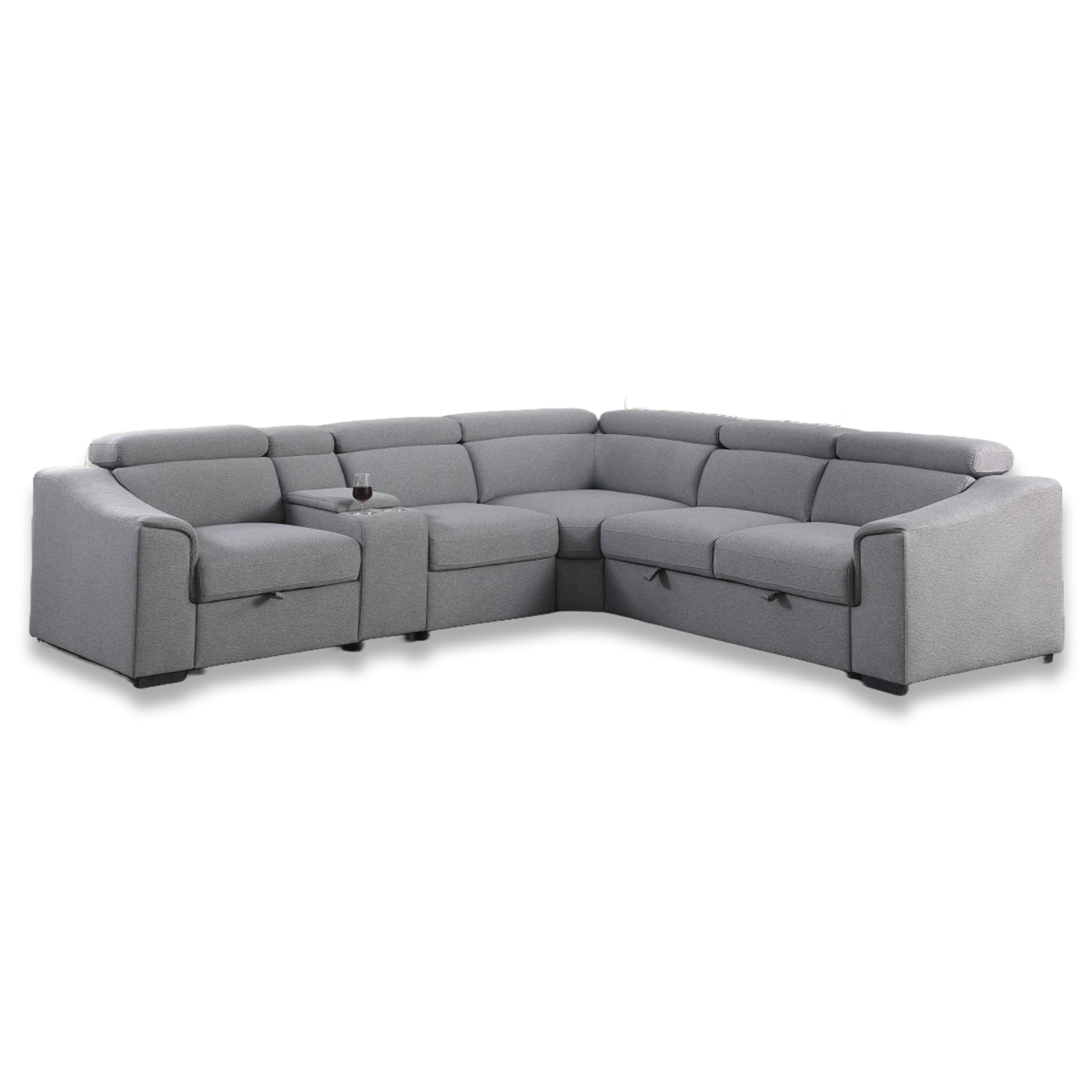 Emmett Sectional Sofa Bed Grey