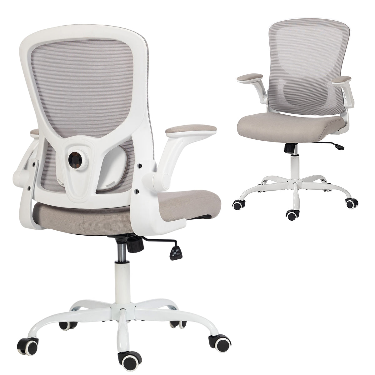 Ergonomic Mesh Office Chair with 4D Lumbar Support, Grey